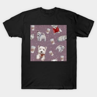 Westies mom purple pattern T-Shirt